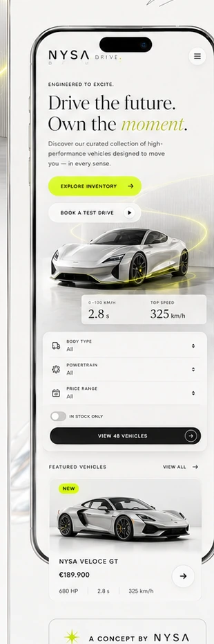 NYSA Drive mobil görünümü