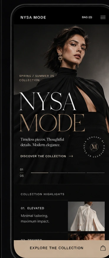 NYSA Mode mobil görünümü